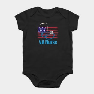 VETERAN AFFAIRS NURSE: VA Nurse American Flag Baby Bodysuit